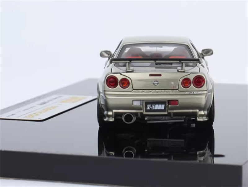 1:43 Nissan GTR Nismo R34 Z-TUNE  Emerald Green  PGM x onemodel Deluxe Edition Black base Limited Edition 688PCS ONLY DIECAST Car Model