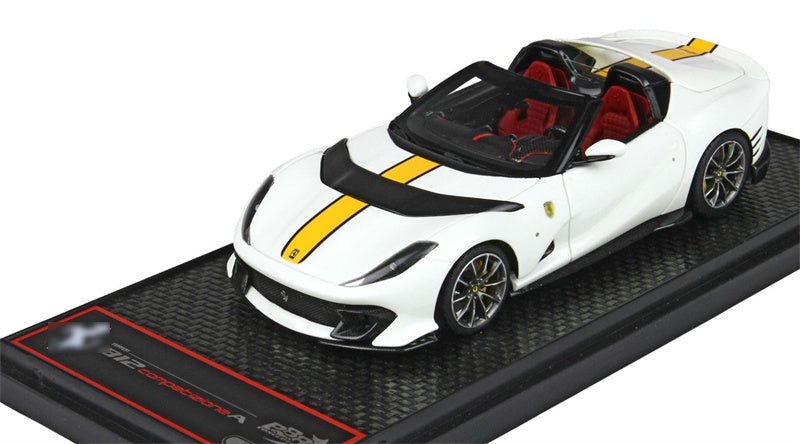 BBR MODELS Ferrari 812 competizione A white Yellow stripe LTD 78PCS 1:43 Model view1