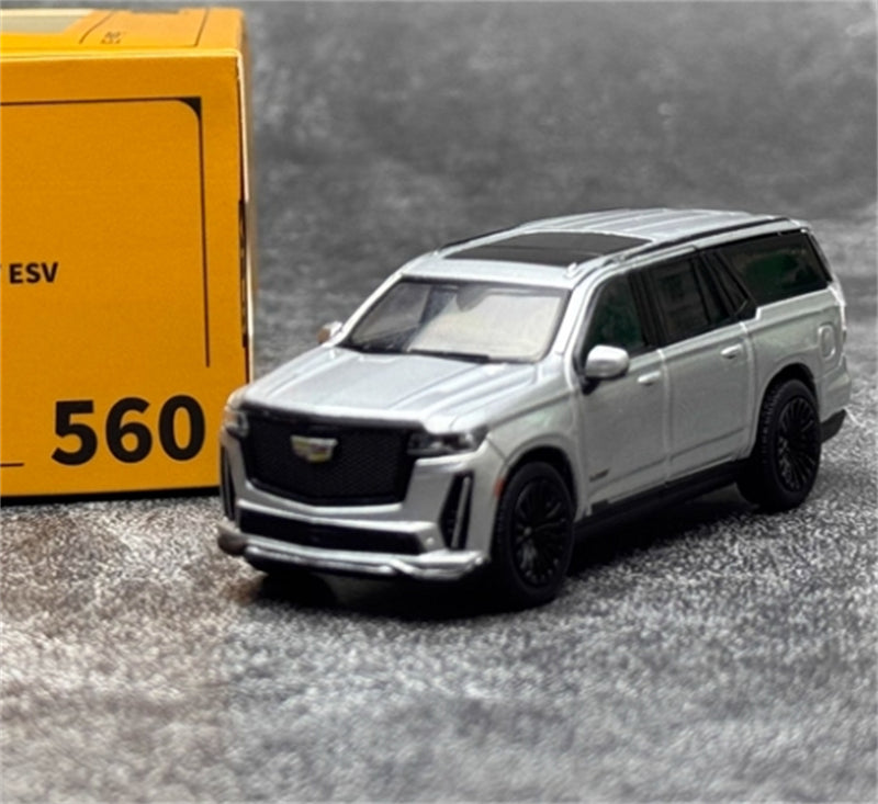 Shadow pro Cadillac Escalade ESV 2023 SUV Silver 1:64 car Pre-built Model view4