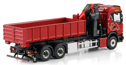 WSI SCANIA G NORMAL CG17N RIGED TRUCK WITH HOOKLIFT SYSTEM 6X4 WITH PALFINGER PK 370 TEC Premium Line 1:50 Truck Pre-built Model