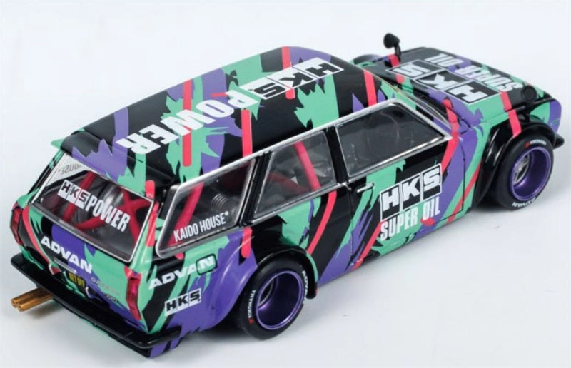 KaidoHouse x MiniGT Datsun Kaido 510 Wagon HKS V1 color box packaging 1:64 Car Pre-built Model view5