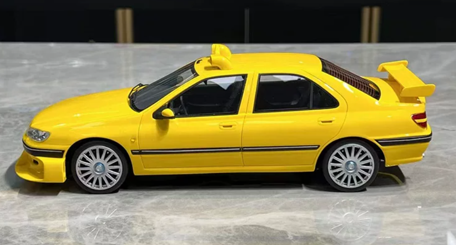 1:18 Peugeot 406  Yellow  VEHICLE Art Taxi Express with Wings LTD 300PCS ONLY Resin car Model