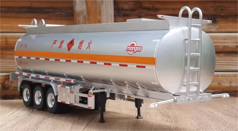 Mangao tanker semi Trailer silver 1:36 Truck Pre-built Model