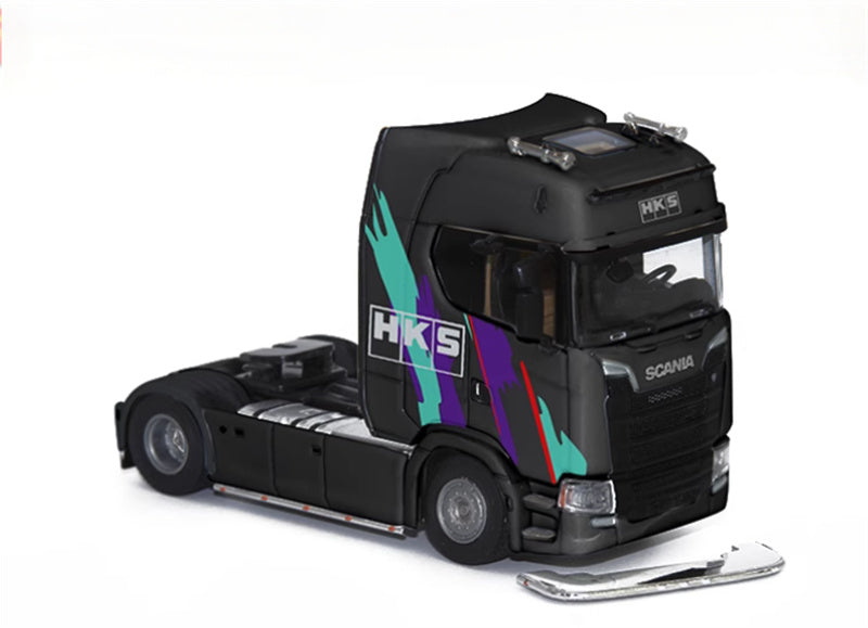 Star Model Scania S730 double decker transport vehicle Black HKS 1:64 Truck Pre-built Model