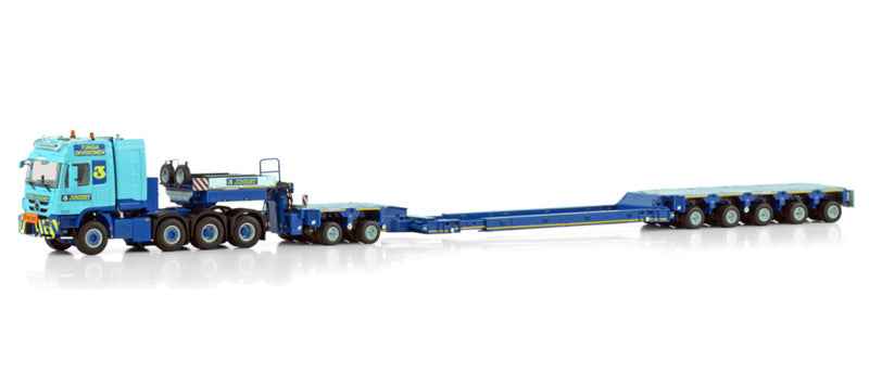 WSI  ACTROS MP3 L 8X6 SCHEUERLE INTERCOMBI - 5 AXLE Jinert 1:50 Truck Pre-built Model