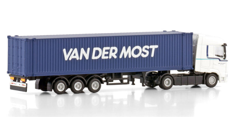 WSI DAF XG 4X2 CONTAINER TRAILER 45 FT - 3 AXLE Van der Most 1:87 Truck Pre-built Model