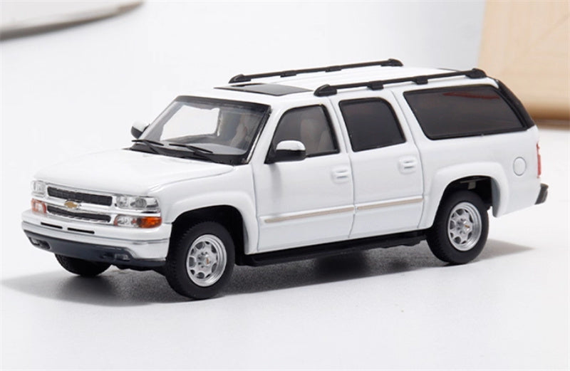 MK Miniatures 2003 Chevrolet Suburban SUV White spray painted version 1:64 Car Pre-built Model view1