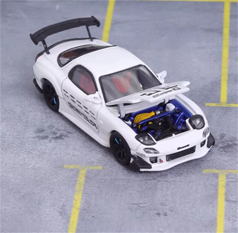 BSC Mazda RX7 Amemiya FD3S White 1:64 Car Pre-built Airliner Model Display view5