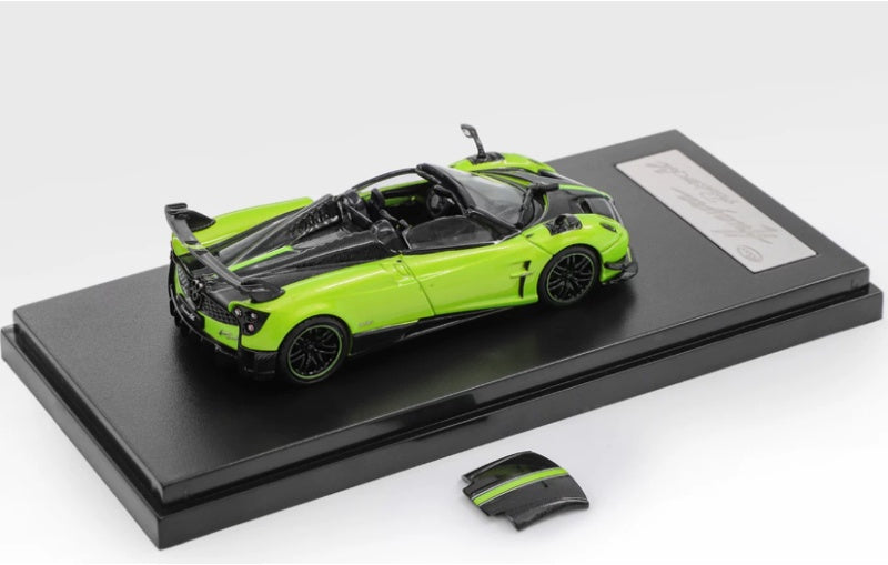 1:64 Pagani Huayra Roadster BC LCD Green Diecast Model view2