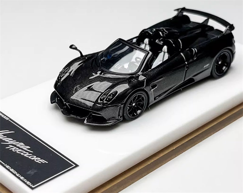 HH Model Pagani Huayra Tricolore Black Carbon Fiber - Convertible Edition Limited Edition 399PCS ONLY 1:64 Car Pre-built Model view5