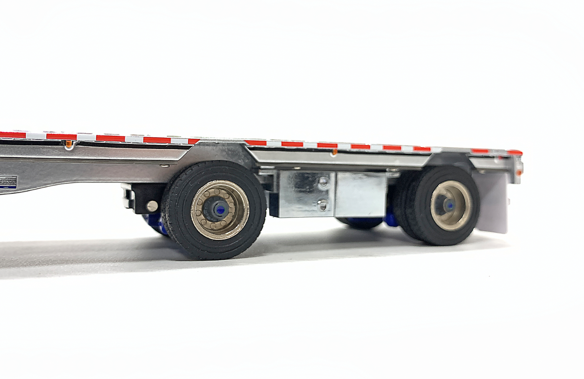 WB Weiss Brothers East Drop Deck Trailer blue with Accessories 1/50 Truck Pre-built Model
