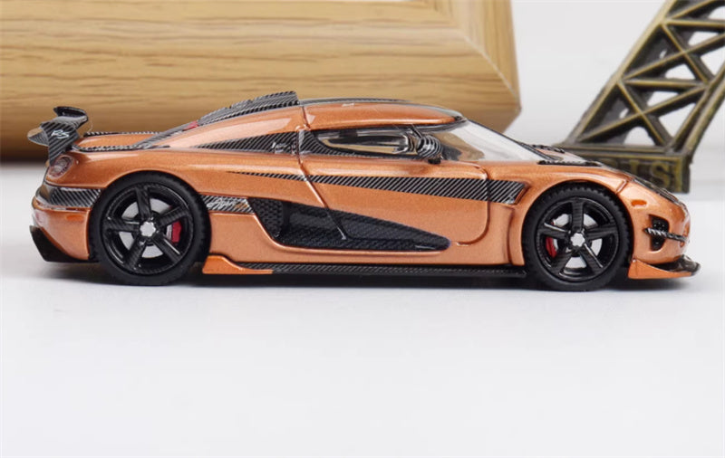 SmallcarsART Koenigsegg Agera RS Supercar Rose gold carbon fiber 1:64 Car Pre-built Model view6