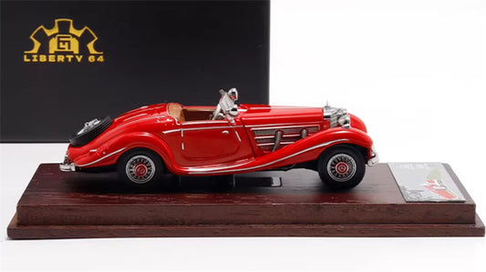 Liberty 64 Mercedes Benz 500K Classic Vintage Car Red - without top cover 1:64 Car Pre-built Airliner Model Display view2