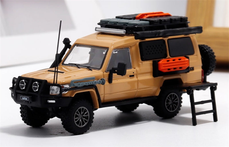 Autobots Models Toyota Land Cruiser LC78 J70 Off road modified version of personnel carrier desert color Limited Edition 499PCS ONLY 1:64 Truck Pre-built Model view6