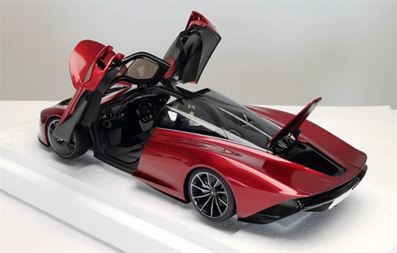 AUTOART McLaren Speedtail supercar burgundy 1:18 Car Pre-built Model view3