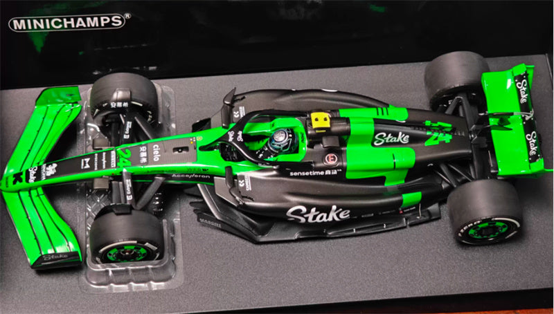1:18  Stake Kick Sauber C44 Zhou #24 GP 2024 Green  MINICHAMPS  Resin Car Model