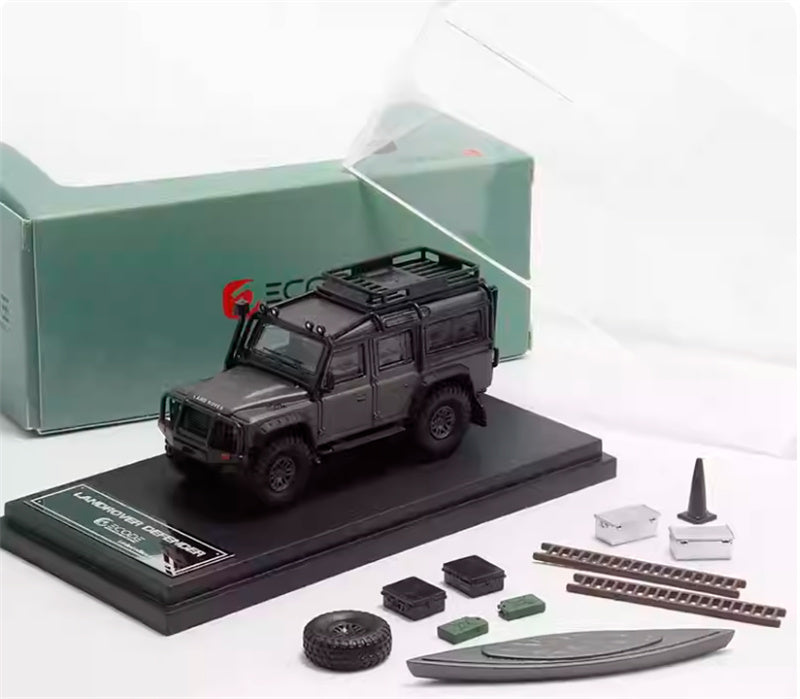 Master & Decode Land Rover Defender 110 4X4 modified gunmetal gray 1:64 Car Pre-built Airliner Model Display view4