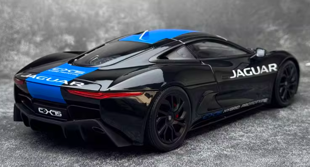Almost Real Jaguar C-X75 2015 black blue decal Hybrid Prototype 1:18 Car Pre-built Model view7
