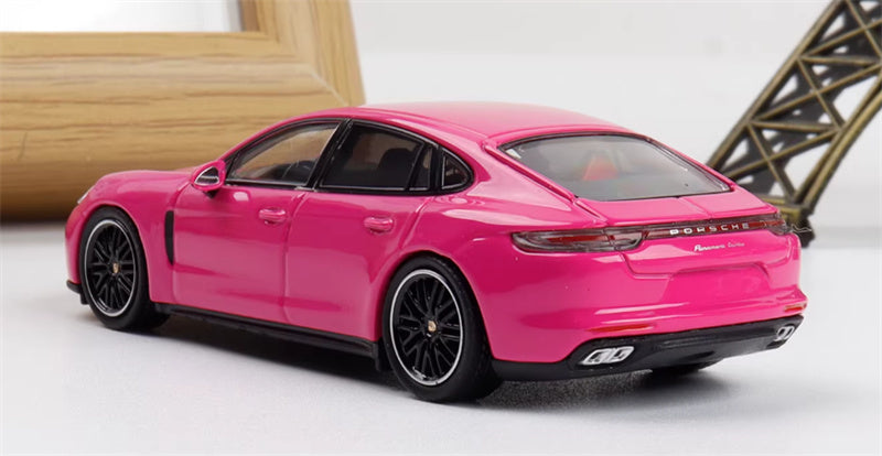 Furuya Porsche Panamera Rose Red Sedan Edition 1:64 car Pre-built Model view4