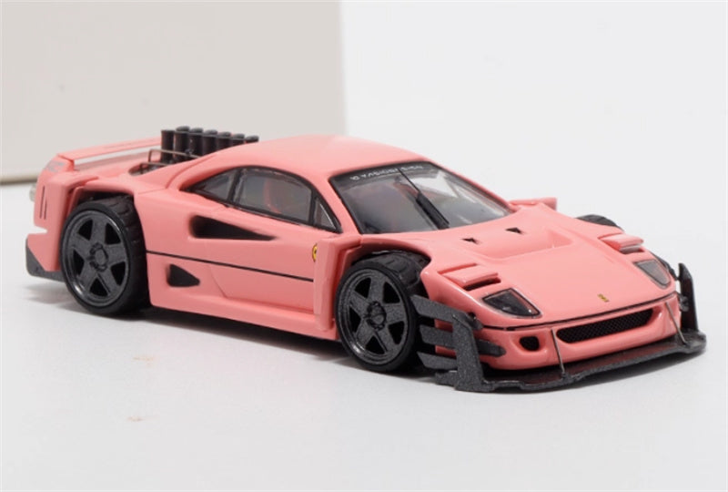Autobots Models Ferrari F40 Yasid sports car Explosive redesign pink 1:64 Car Pre-built Model view5