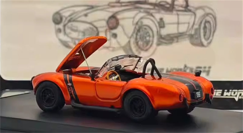 Fine Works&HM Ford Shelby 427 Cobra Orange Black Stripe Limited Edition 499PCS ONLY 1:64 car Pre-built Model view4