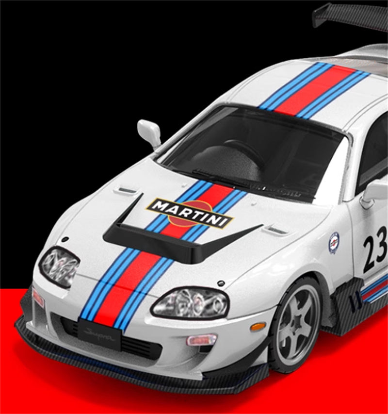 TimeMicro Toyota Supra A80Z Martini w/ Figure version White base Limited Edition 999PCS ONLY 1:64 Car Pre-built Model view3