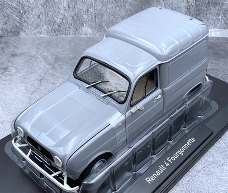 NOREV Renault 4 Fourgonnette Pickup 1965 Grey fully open 1:18 Car Pre-built Model view4