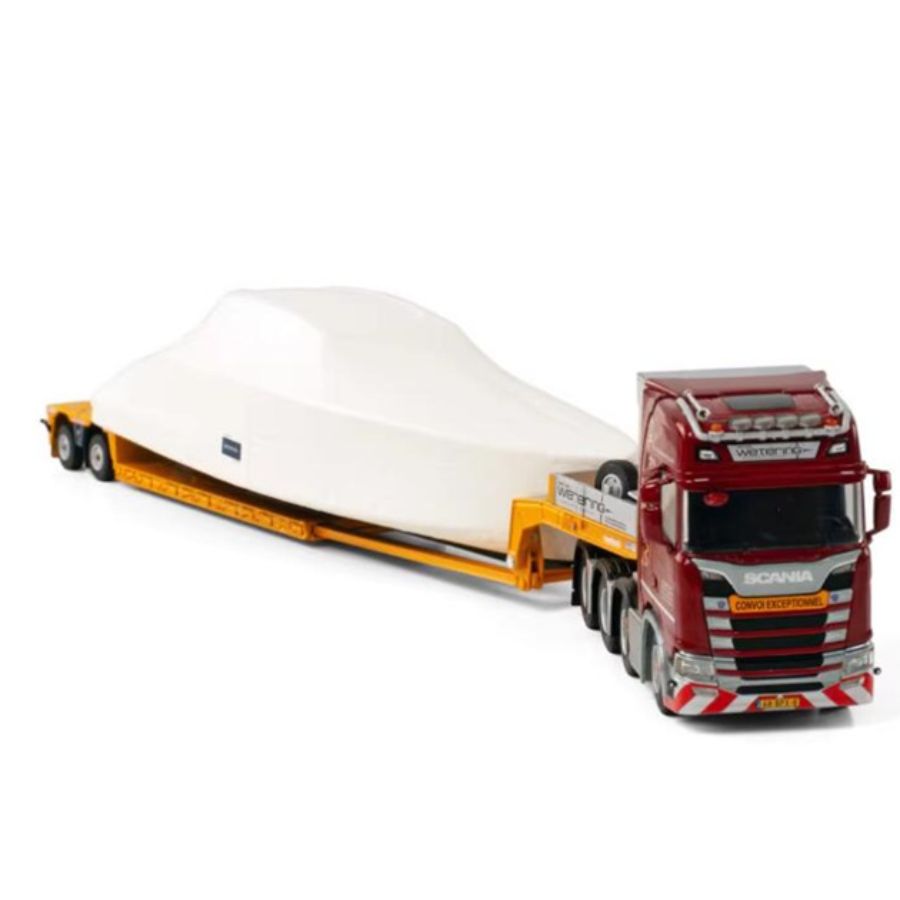 WSI SCANIA S HIGHLINE 8X4 LOW LOADER EURO - 2 AXLE VAN DE WETERING TRANSPORT 1:50  DIECAST Truck Lorry
