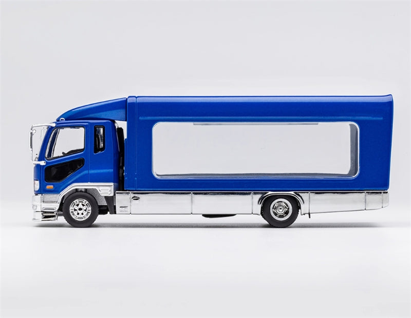 GCD Mitsubishi Mk2 fuso lifting type container truck transport Blue RHD 1:64 Truck Pre-built Model view2