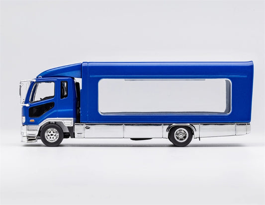 GCD Mitsubishi Mk2 fuso lifting type container truck transport Blue RHD 1:64 Truck Pre-built Model view2