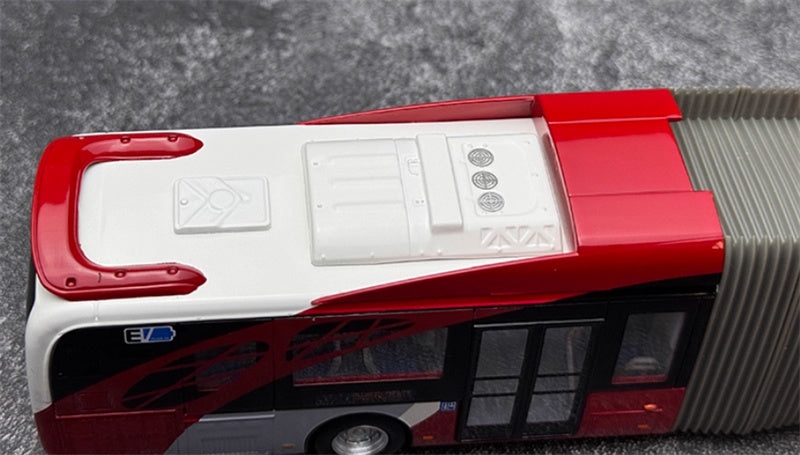 Beijing Public Transport Xiaohongyu 1 Road Yinlong articulated bus New Pioneer Edition 1:64 Bus Pre-built Model view10
