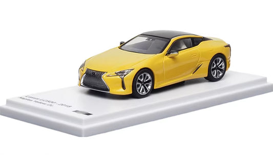Almost Real Lexus LC500 2018 Naples Yellow CL. 1:64 Car Pre-built Airliner Model Display view1