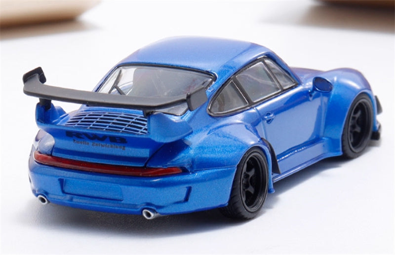 DECODE Porsche RWB 993 transparent blue RAUH - Welt 1:64 Car Pre-built Model view4