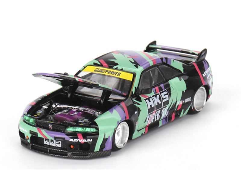 KaidoHouse x MiniGT Nissan Skyline GT-R R33 HKS V1 supercar 1:64 Car Pre-built Model view6