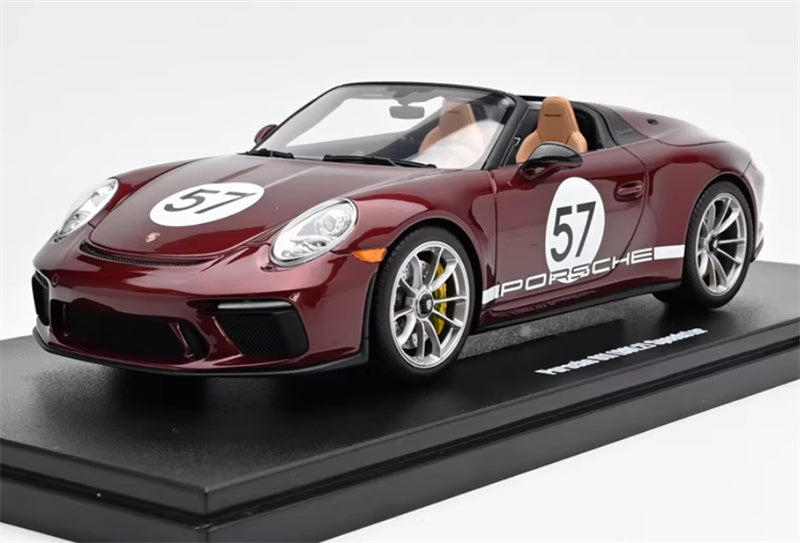 1:18 PORSCHE 911 (991.2) SPEEDSTER #57 HERITAGE EDITION 2019 CHERRY METALLIC  GT SPIRIT Limited Edition Resin Car Model