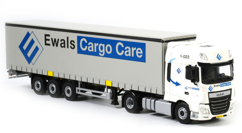 WSI DAF XF SC 4x2 Curtainside trailer Ewals 1:50 Truck Pre-built Model