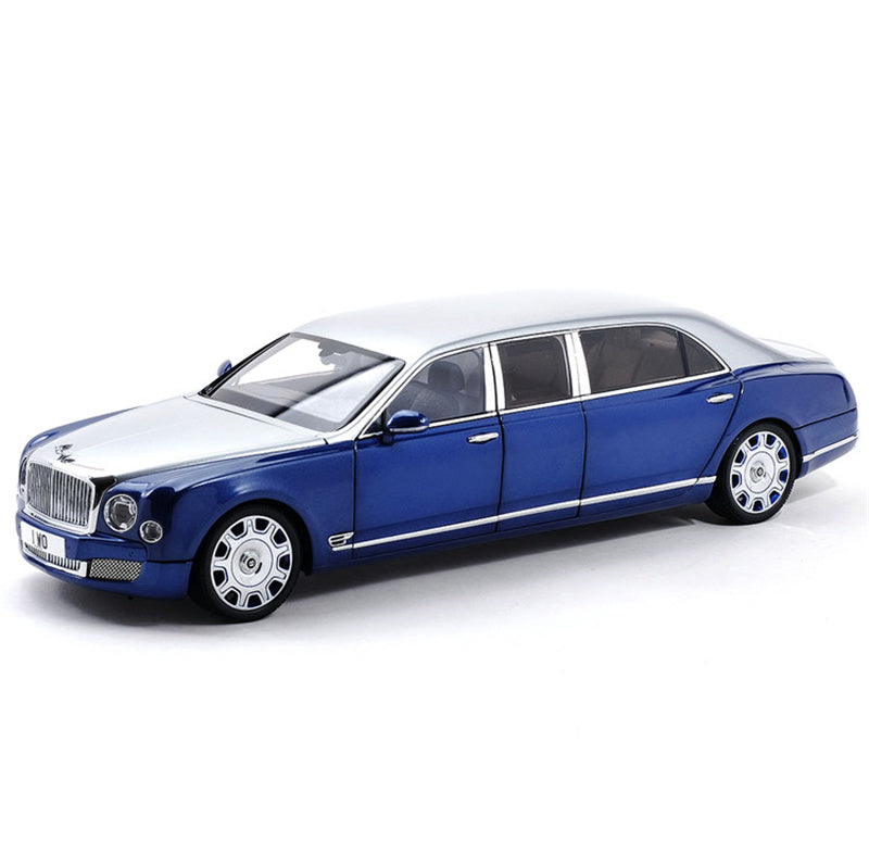 Almost Real BENTLEY Mulsanne Extended Version Silver Blue 1/18 DIECAST CAR