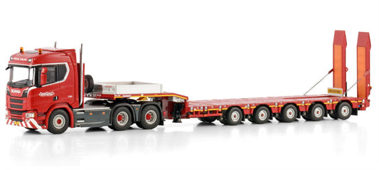 1:50 WSI SCANIA R CR20N 6X4 MANOOVR W/ EXCAVATOR TROUGH 5 AXLE