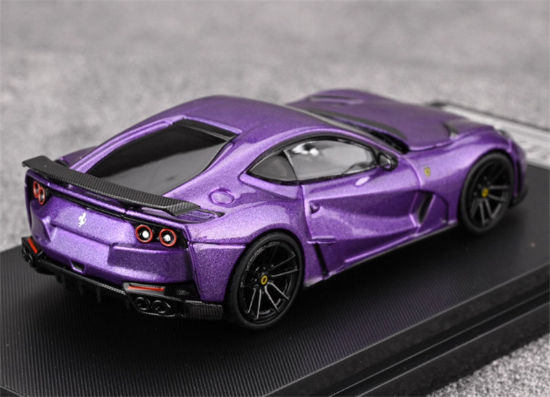Little Toys x SH Ferrari 812 N-Largo V12 Supercar Novitec Modified Edition Limited Edition 299PCS ONLY Purple 1:64 Car Pre-built Model view4