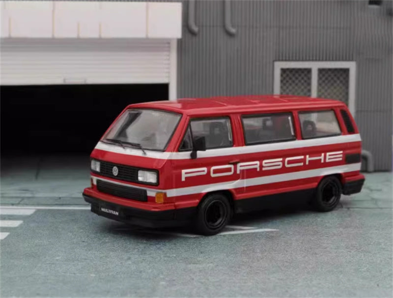 Master Volkswagen T3 Van Porsche livery red 1:64 Car Pre-built Airliner Model Display view1