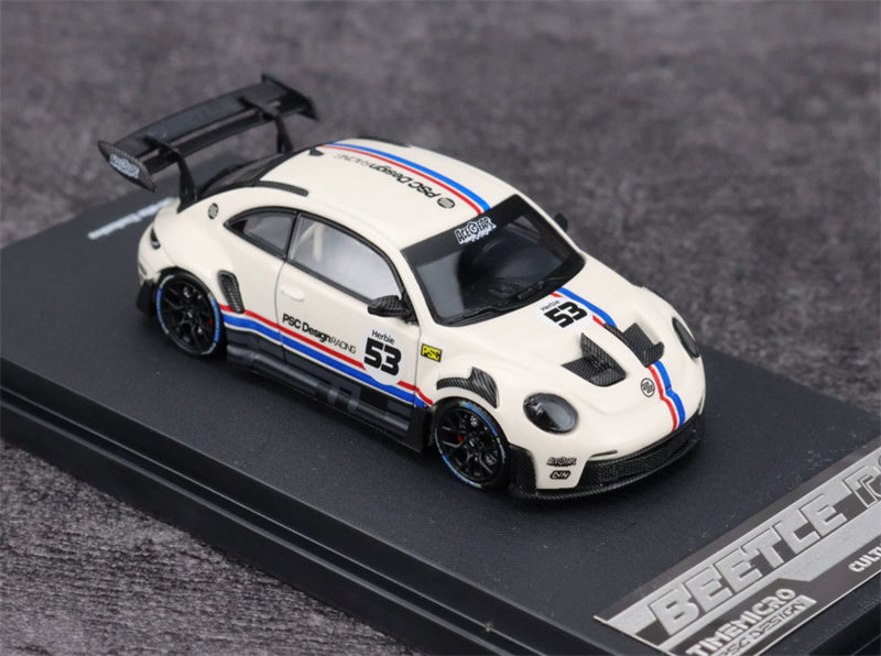 1:64 Porsche 911 992 GT3 Beetle RS milky white Herbie 53# TimeMicro x PSC DESIGN Limited Edition DIECAST Civil Car Model