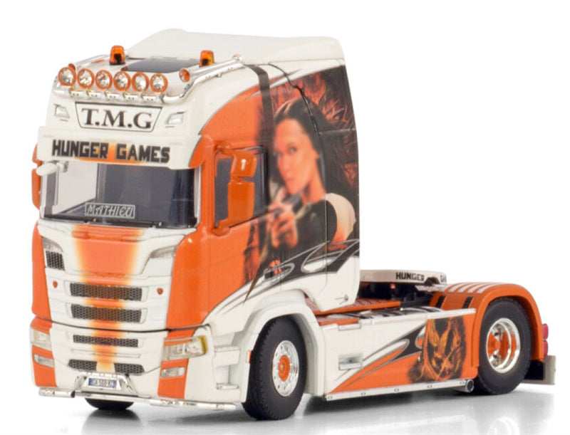 WSI SCANIA R HIGHLINE CR20H 4X2 Transport T.M.G 1:50 Truck Pre-built Model