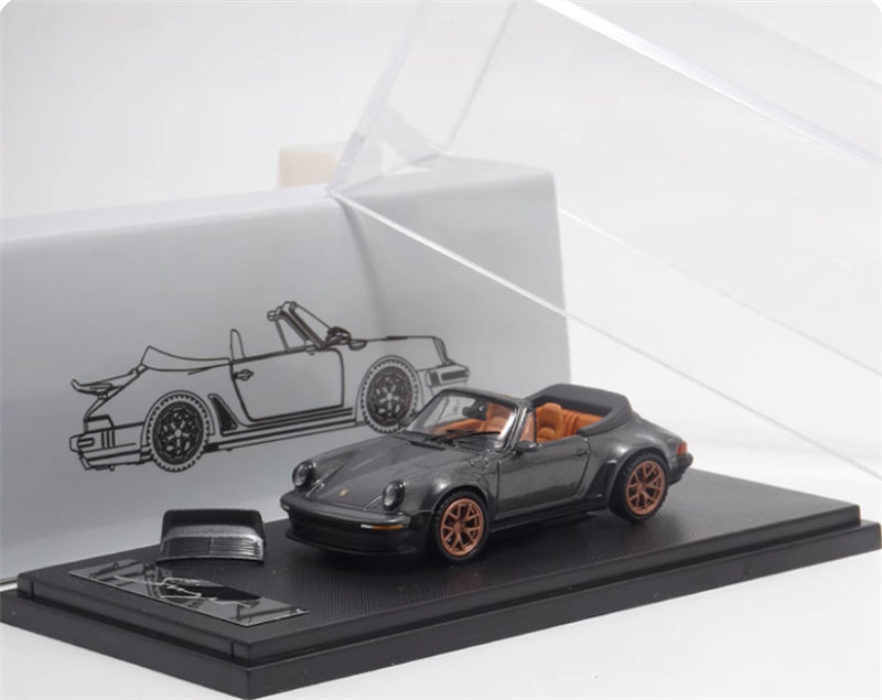 Rhino Model Porsche Singer Turbo Study 930 carbon gray 1:64 Car Pre-built Model view7
