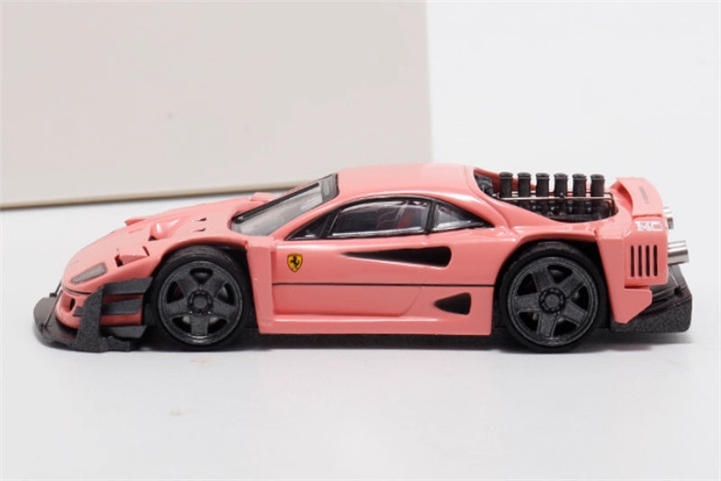Autobots Models Ferrari F40 Yasid sports car Explosive redesign pink 1:64 Car Pre-built Model view3