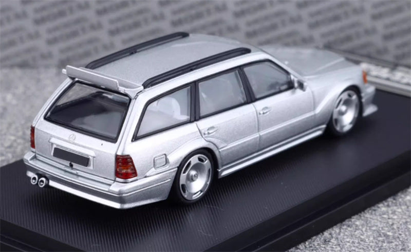 Mortal Mercedes Benz S124 T MODEII EVO2 wagon silver pancake wheels Limited Edition 999PCS ONLY 1:64 Car Pre-built Model view4