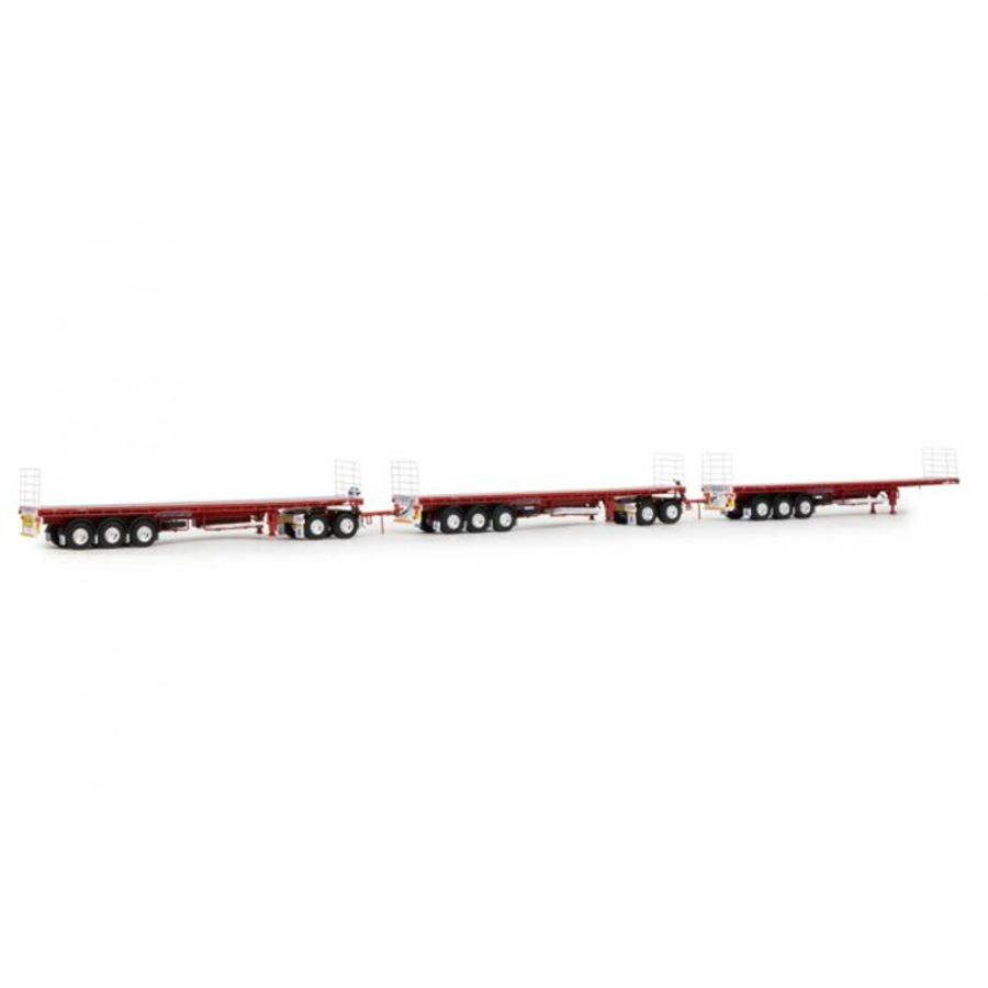 MAMMOET TRIPLE ROAD TRAIN TRAILER - 3 AXLE + DOLLY SET - 2 AXLE 1:50 DIECAST Truck Lorry