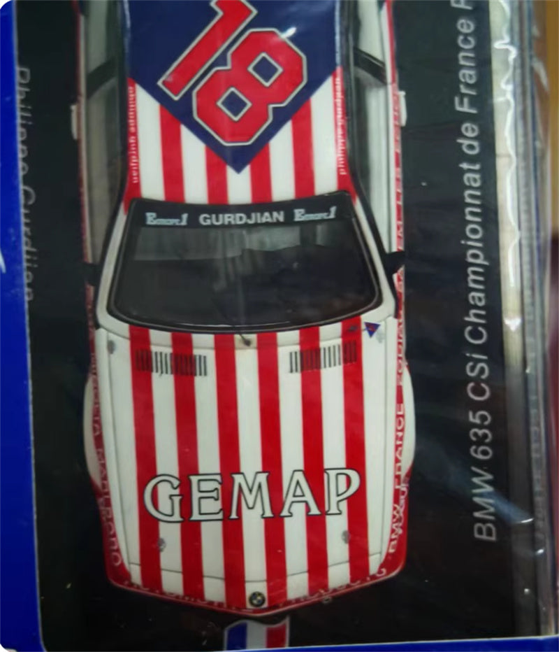 1:43 Spark BMW 635 CSi #18 Championnat de France 1985 P.GURDJIAN LTD 500PCS view4