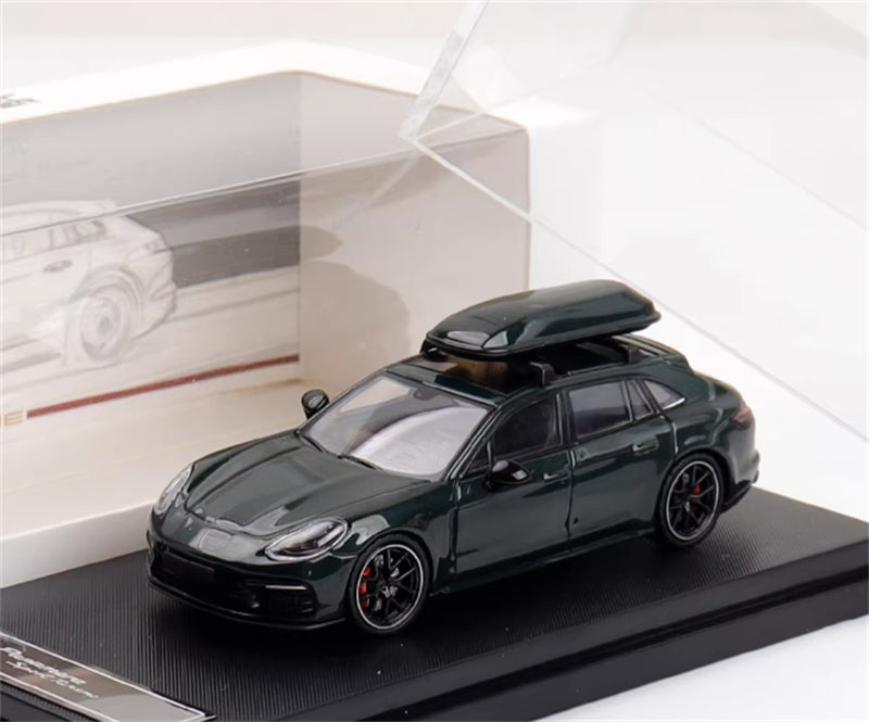 1:64 Porsche Panamera Sport Turismo Travel version Limited Edition 499pcs ONLY  Oak Green Ghost Player DIECAST Model