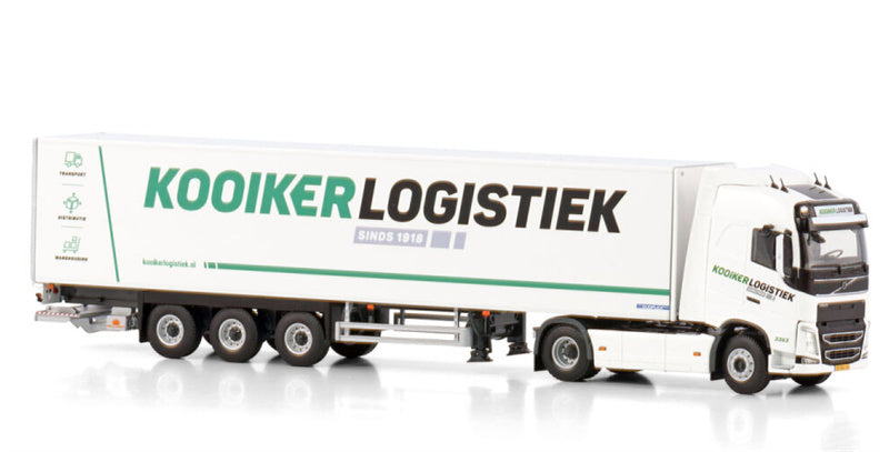 WSI VOLVO FH4 GLOBETROTTER 4X2 BOX TRAILER - 3 AXLE Kooiker LOGISTIEK 1:50 Truck Pre-built Model