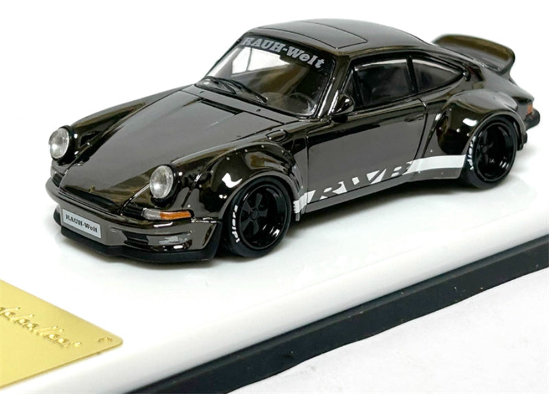mymodelcollect Porsche RWB 930 Electroplating gray white edge 1:64 Car Pre-built Model view1